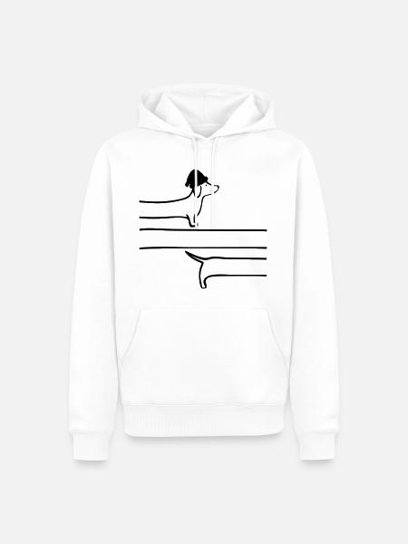 Weihnachten Dackel Schlangenlinie - Männer Premium Bio Hoodie - Weiß