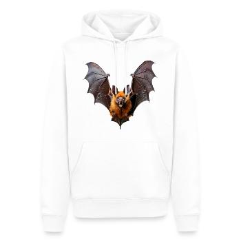 Fledermaus - Männer Premium Bio Hoodie - Weiß - Vorne - Nico (187cm)