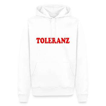 Toleranz - Männer Premium Bio Hoodie - Weiß - Vorne - Nico (187cm)