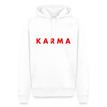 Karma - Sweat à capuche Premium bio Homme - blanc - Devant - Nico (187cm)