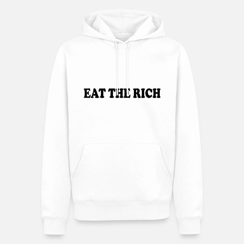 Eat the rich - Männer Premium Bio Hoodie - Weiß