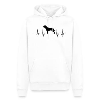 Rottweiler, Kampfhund, Herz, Puls, Herzschlag Hund - Männer Premium Bio Hoodie - Weiß - Vorne - Nico (187cm)