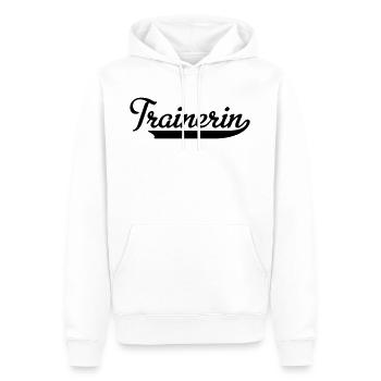 Trainerin - Männer Premium Bio Hoodie - Weiß - Vorne - Nico (187cm)