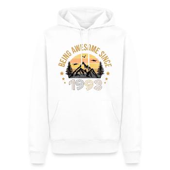 Being Awesome Since 1993 - Geschenkidee - Männer Premium Bio Hoodie - Weiß - Vorne - Nico (187cm)