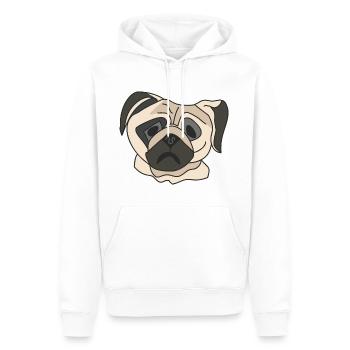 Pug face - Men’s Premium Organic Hoodie - white - Front - Nico (187cm)