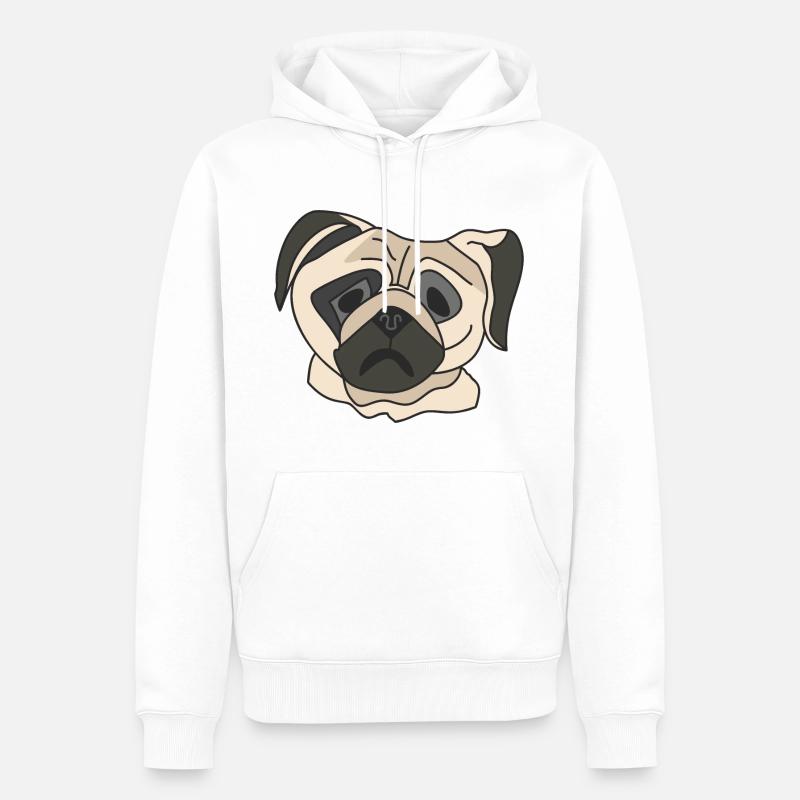 Visage de carlin - Sweat à capuche Premium bio Homme - blanc