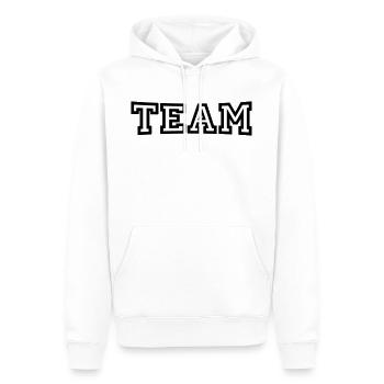 Team - Männer Premium Bio Hoodie - Weiß - Vorne - Nico (187cm)