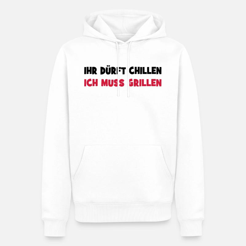 grillen - Männer Premium Bio Hoodie - Weiß