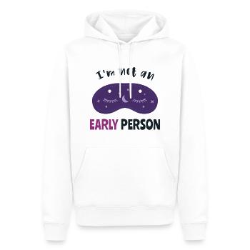 Je ne suis pas un lève-tôt - Sweat à capuche Premium bio Homme - blanc - Devant - Nico (187cm)