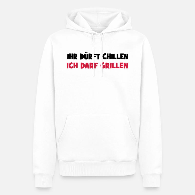 grillen - Männer Premium Bio Hoodie - Weiß