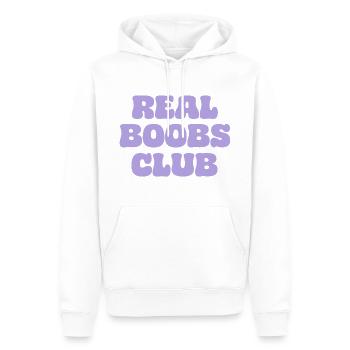 real boobs club - Männer Premium Bio Hoodie - Weiß - Vorne - Nico (187cm)