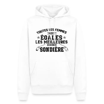 sondière - Sweat à capuche Premium bio Homme - blanc - Devant - Nico (187cm)