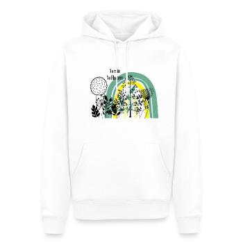 No rain no flowers - T-shirt - Men’s Premium Organic Hoodie - white - Front - Nico (187cm)