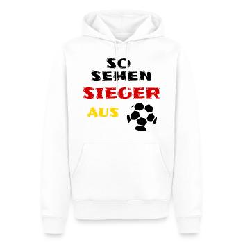 I love clothes / WM Special - Männer Premium Bio Hoodie - Weiß - Vorne - Nico (187cm)