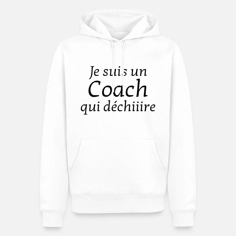 Coach / Coaching / Entraineur / Sport - Sweat à capuche Premium bio Homme - blanc