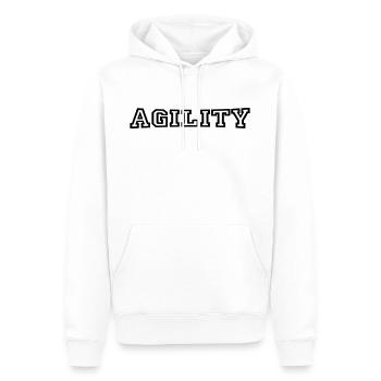 Agility - Männer Premium Bio Hoodie - Weiß - Vorne - Nico (187cm)