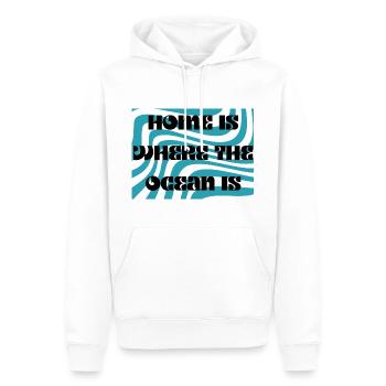 La maison est là où se trouve l’océan - Sweat à capuche Premium bio Homme - blanc - Devant - Nico (187cm)