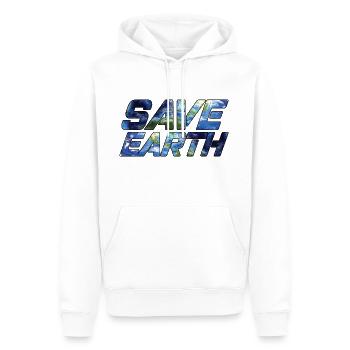 Save Earth - Climate Change - Men’s Premium Organic Hoodie - white - Front - Nico (187cm)