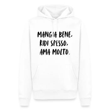 Mangia bene, ridi spesso, ama molto. - Men’s Premium Organic Hoodie - white - Front - Nico (187cm)
