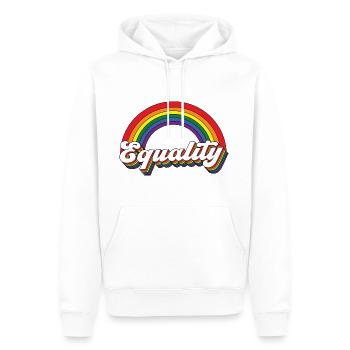 Equality Rainbow - Men’s Premium Organic Hoodie - white - Front - Nico (187cm)