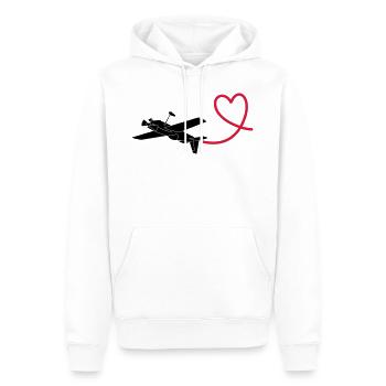 Cadeau de pilote de vol de coeur acrobatique - Sweat à capuche Premium bio Homme - blanc - Devant - Nico (187cm)