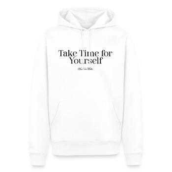 "Take Time for Yourself" - Mind Over Matter - Men’s Premium Organic Hoodie - white - Front - Nico (187cm)