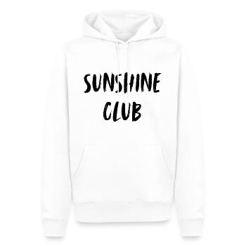 Sunshine Club. Sunshine Club. Sun Club. - Sweat à capuche Premium bio Homme - blanc - Devant - Nico (187cm)