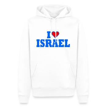 I love israel - Männer Premium Bio Hoodie - Weiß - Vorne - Nico (187cm)