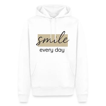 Smile every day – Positive quote in modern style - Men’s Premium Organic Hoodie - white - Front - Nico (187cm)