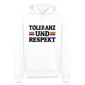 Toleranz Und Respekt Gay Rights LGBTQ Regenbogen - Männer Premium Bio Hoodie - Weiß - Vorne - Nico (187cm)