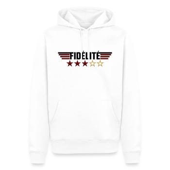 fidélité 3 étoiles - Sweat à capuche Premium bio Homme - blanc - Devant - Nico (187cm)