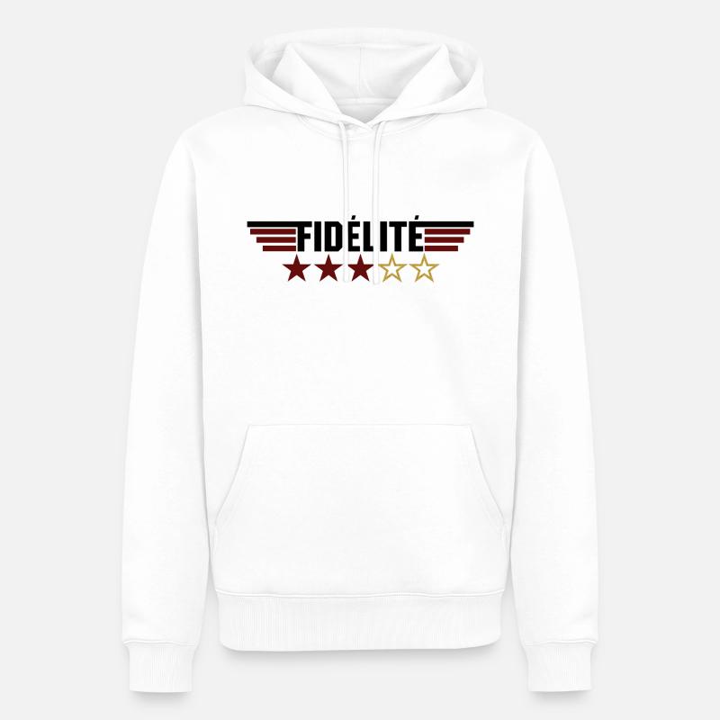 fidélité 3 étoiles - Sweat à capuche Premium bio Homme - blanc