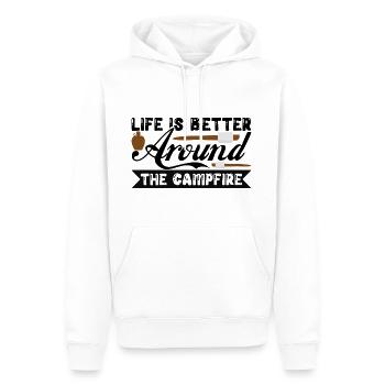 Life Is Better Around The Campfire - Männer Premium Bio Hoodie - Weiß - Vorne - Nico (187cm)