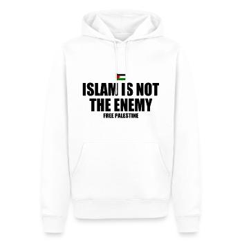 Free palestine Islam is not the enemy - Sweat à capuche Premium bio Homme - blanc - Devant - Nico (187cm)
