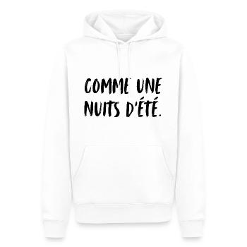 comme une nuit d'été. Wie Eine Sommernacht. - Männer Premium Bio Hoodie - Weiß - Vorne - Nico (187cm)