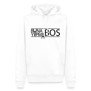 "bana boş yapma" in schwarz - türkisches Motiv - Männer Premium Bio Hoodie - Weiß - Vorne - Nico (187cm)
