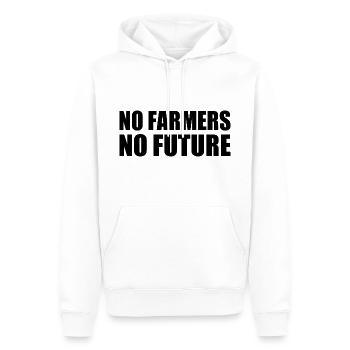 no farmers no future - Men’s Premium Organic Hoodie - white - Front - Nico (187cm)