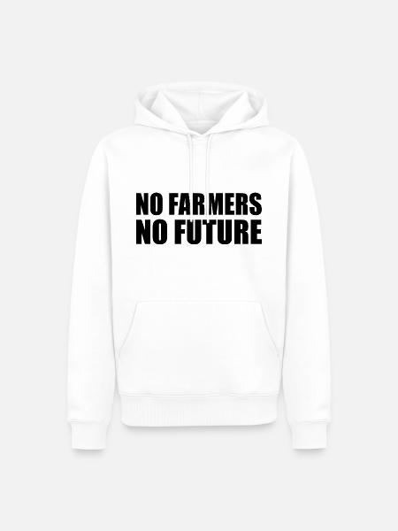 no farmers no future - Men’s Premium Organic Hoodie - white