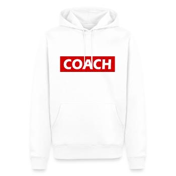 Coach - Männer Premium Bio Hoodie - Weiß - Vorne - Nico (187cm)