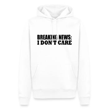 breaking news i don't care - Männer Premium Bio Hoodie - Weiß - Vorne - Nico (187cm)