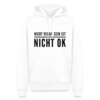 Nicht Vegan Sein Ist Nicht Ok - Veganer Spruch - Männer Premium Bio Hoodie - Weiß - Vorne - Nico (187cm)