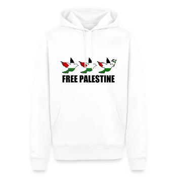 Free palestine - Sweat à capuche Premium bio Homme - blanc - Devant - Nico (187cm)