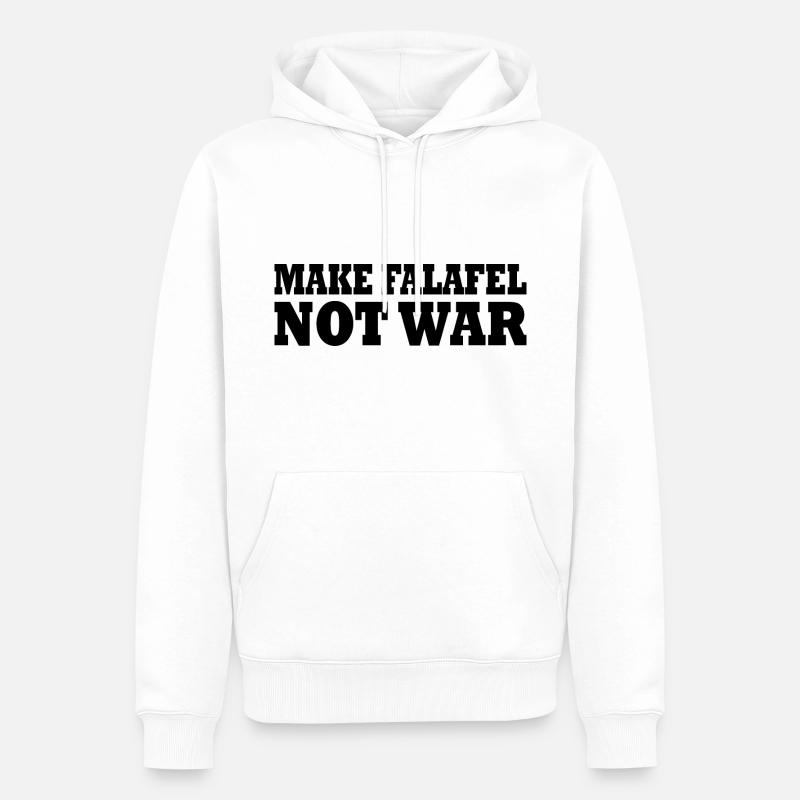 Make falafel not war - Sweat à capuche Premium bio Homme - blanc