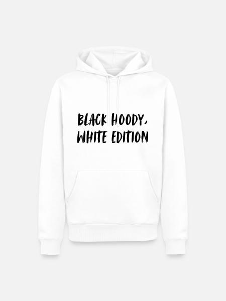 Black hoody, white edition. - Männer Premium Bio Hoodie - Weiß
