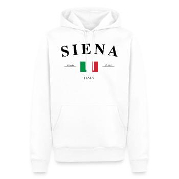 Siena Italien Koordinaten Reise Souvenir Geschenk - Männer Premium Bio Hoodie - Weiß - Vorne - Nico (187cm)