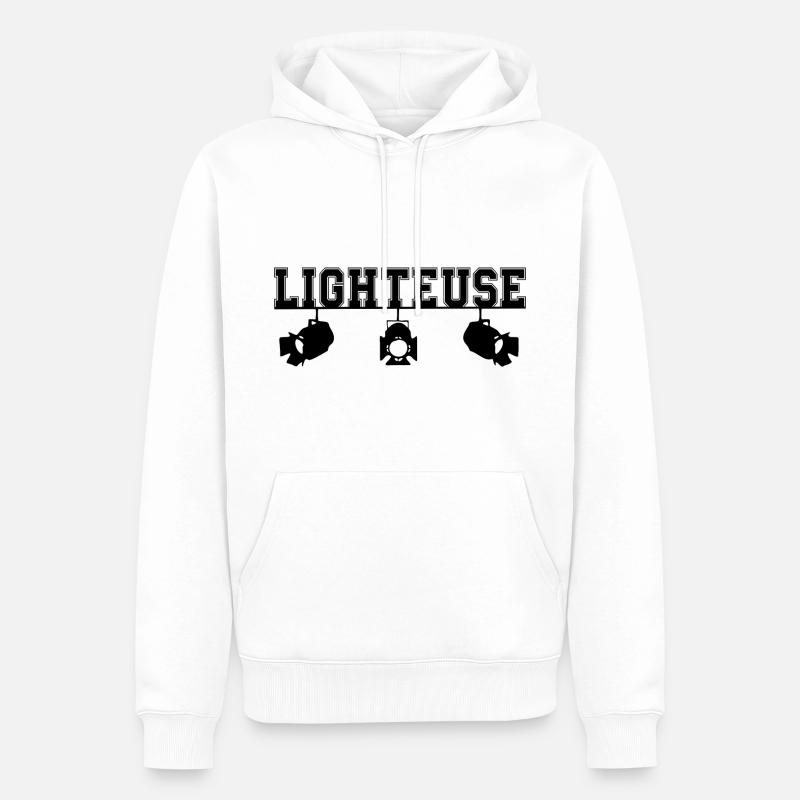 lighteuse - Sweat à capuche Premium bio Homme - blanc