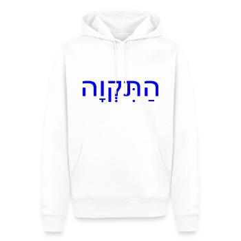 Hatikvah - Männer Premium Bio Hoodie - Weiß - Vorne - Nico (187cm)