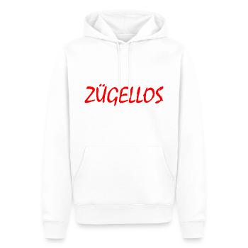 débridé - Sweat à capuche Premium bio Homme - blanc - Devant - Nico (187cm)