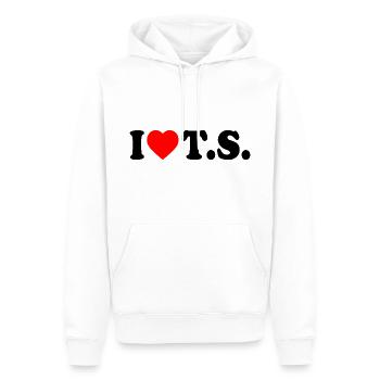 I love ts - Männer Premium Bio Hoodie - Weiß - Vorne - Nico (187cm)