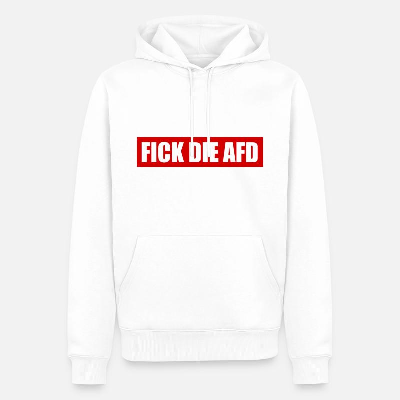 Fick die afd - Männer Premium Bio Hoodie - Weiß